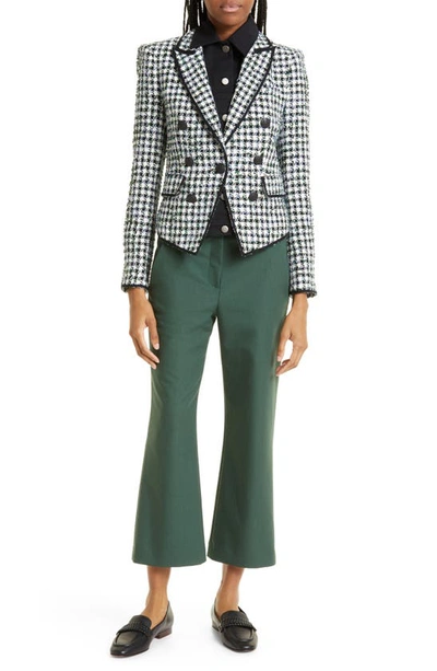 Veronica Beard Cormac High Waist Crop Flare Trousers In Pinegrove