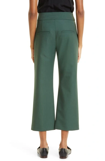 Veronica Beard Cormac High Waist Crop Flare Trousers In Pinegrove