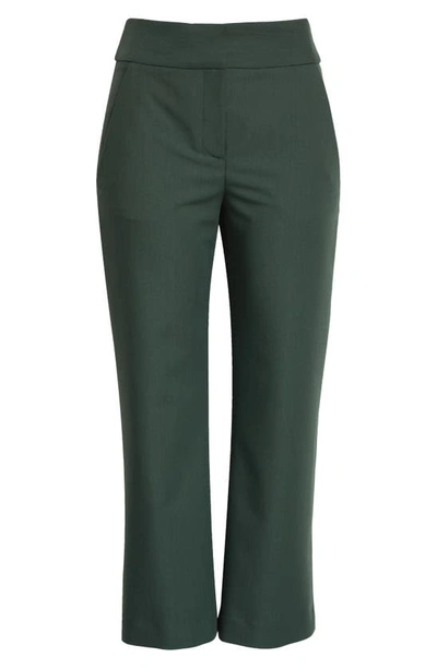 Veronica Beard Cormac High Waist Crop Flare Trousers In Pinegrove