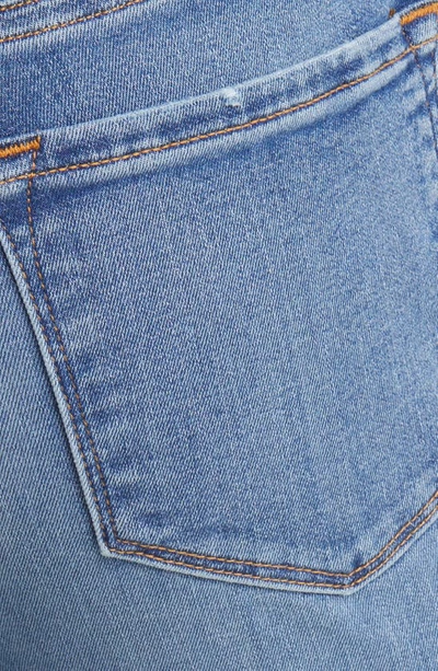 Frame Le Crop Flare Raw Hem Jeans In Morning Blue