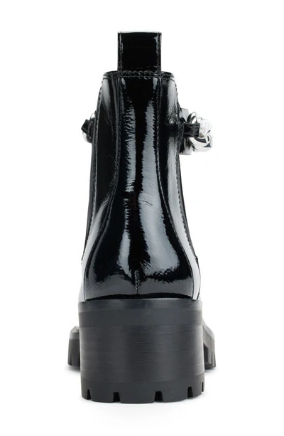 Karl Lagerfeld Porshay Lug Sole Bootie In Black Silver Chain