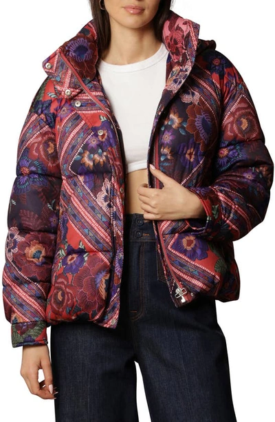 Shop Avec Les Filles Patchwork Quilted Hooded Puffer Coat In Lolita Patchwork