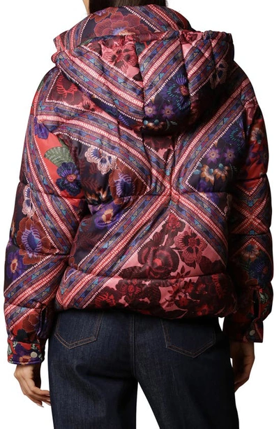 Shop Avec Les Filles Patchwork Quilted Hooded Puffer Coat In Lolita Patchwork