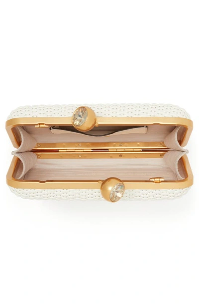 KATE SPADE KISSLOCK WOVEN CLUTCH 