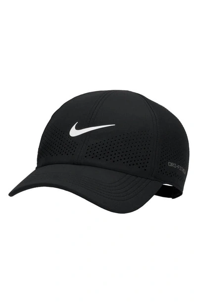 Shop Nike Dri-fit Adv Club Baseball Cap In Black/ White