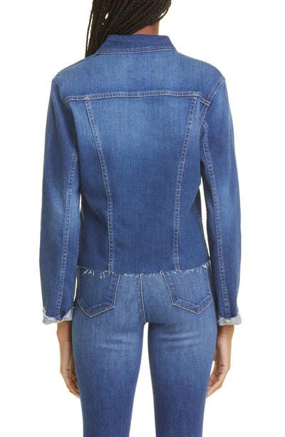 L'agence Janelle Slim-fit Distressed Denim Jacket In Hawthorne