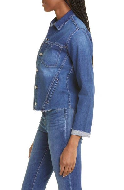L'agence Janelle Slim-fit Distressed Denim Jacket In Hawthorne