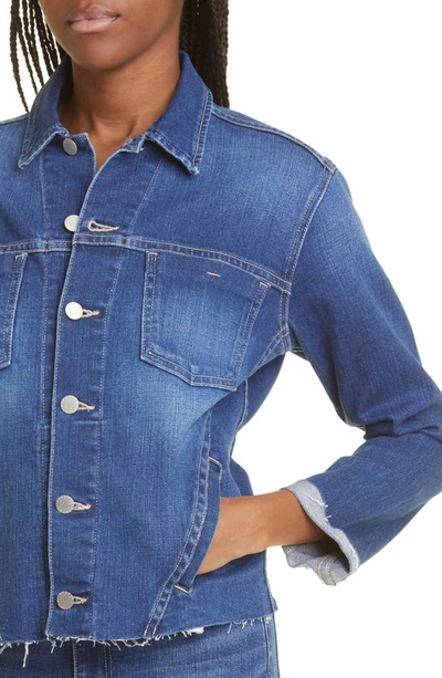 L'agence Janelle Slim-fit Distressed Denim Jacket In Hawthorne