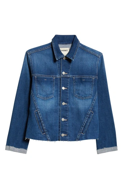 L'agence Janelle Slim-fit Distressed Denim Jacket In Hawthorne