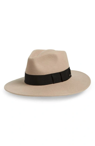 Shop Brixton Joanna Felted Wool Hat In Timberwolf/ Black