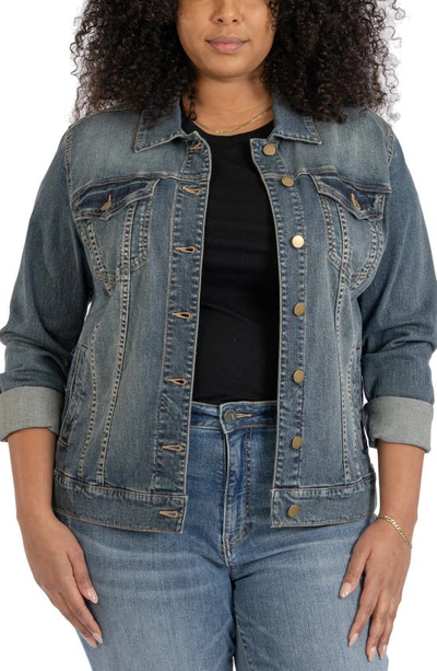 Shop Kut From The Kloth Jacqueline Denim Trucker Jacket In Liberal