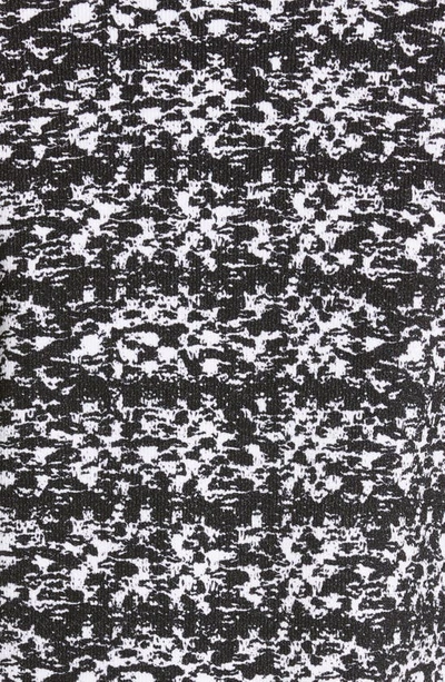 Shop St John Tweed Print V-neck Jersey Cardigan In Ecru/ Black