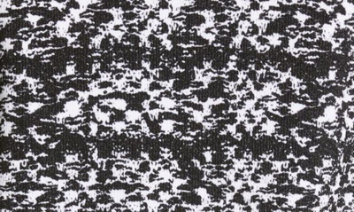 Shop St John Tweed Print V-neck Jersey Cardigan In Ecru/ Black