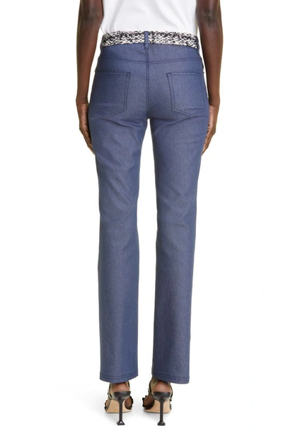 Shop St John St. John Collection Tweed Detail Stretch Denim Trouser Jeans In Blue
