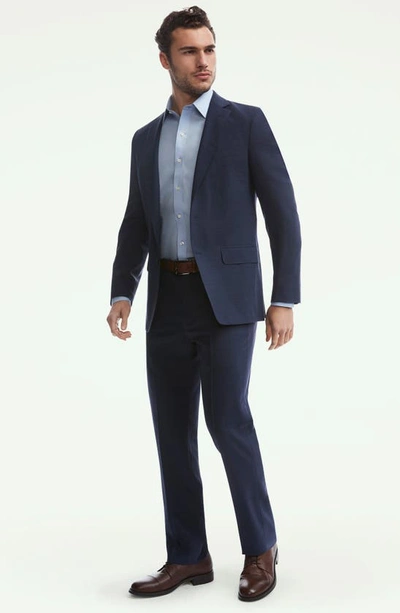 Shop Brooks Brothers Performance Water Repellent Wool Suit Pants In Navy