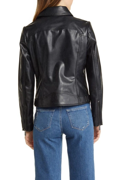 Shop Michael Michael Kors Grazed Faux Leather Jacket In Black