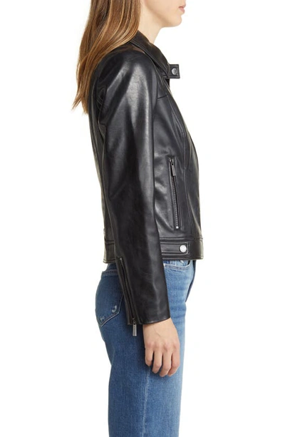 Shop Michael Michael Kors Grazed Faux Leather Jacket In Black