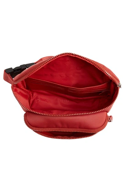 Shop Longchamp Canvas Belt Bag In Red