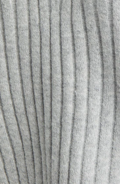 Open Edit V-neck Rib Sweater In Grey Heather