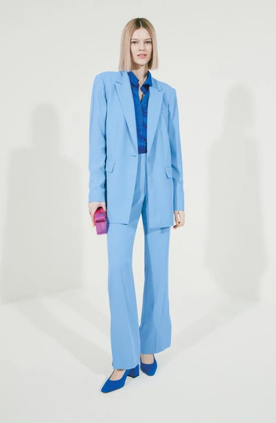 Open Edit Vented Flare Pants In Blue Lake