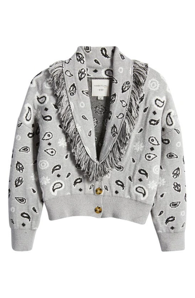 Shop Habitual Kids' Fringe Shawl Collar Cardigan In Grey Heather