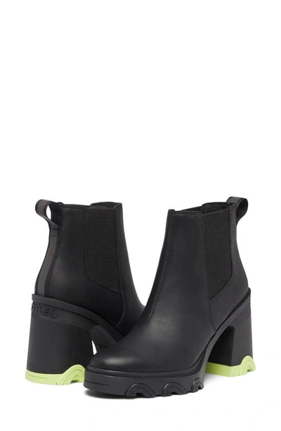Shop Sorel Brex™ Waterproof Platform Block Heel Chelsea Boot In Black/ Tippet