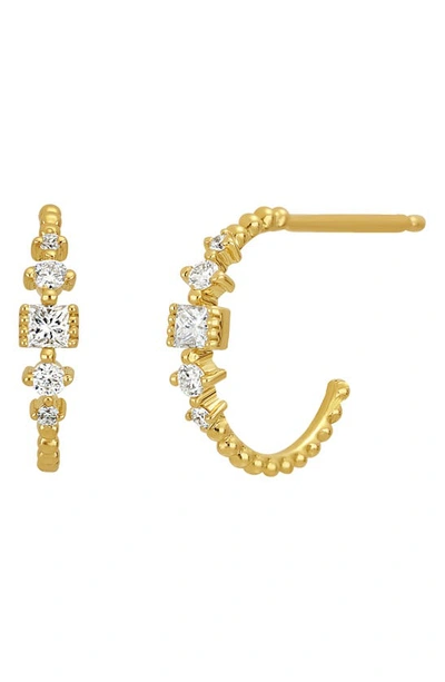 Shop Bony Levy Mykonos Diamond Hoop Earrings In 18k Yellow Gold