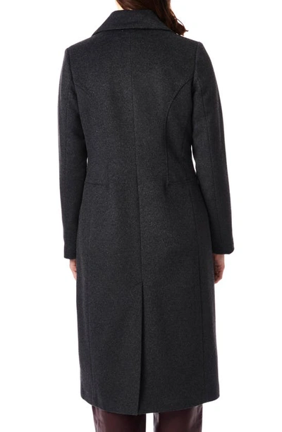 Shop Bernardo Tailored Wool Blend Coat In Charcoal