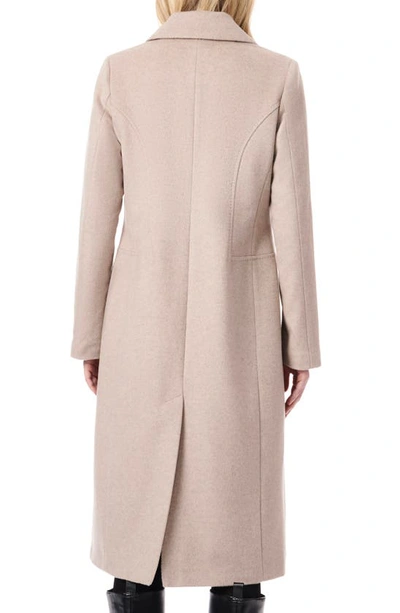 Shop Bernardo Tailored Wool Blend Coat In Melange Beige