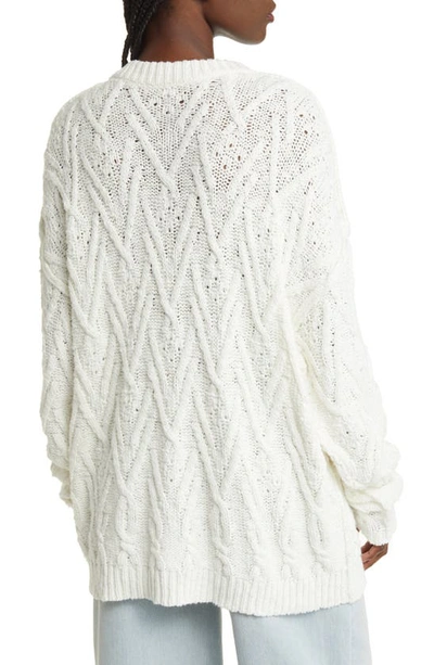 Shop Free People Isla Cable Stitch Tunic Sweater In Ivory