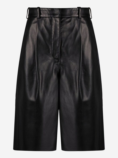 Shop Acne Studios Leather Trousers In Black