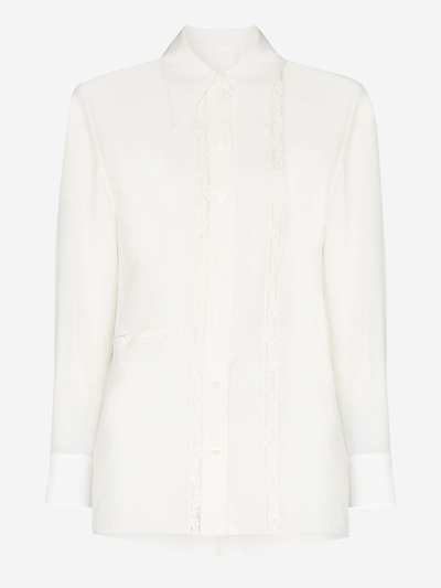 Shop Chloé Silk T-shirt In White