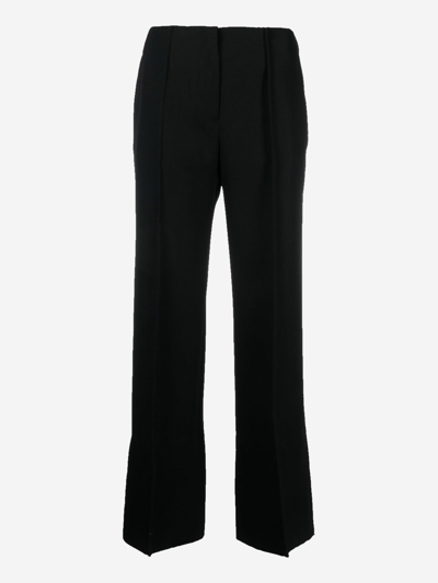 Shop Jil Sander Wool Trousers In Black