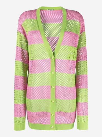 Shop Miu Miu Silk Knitwear In Pink