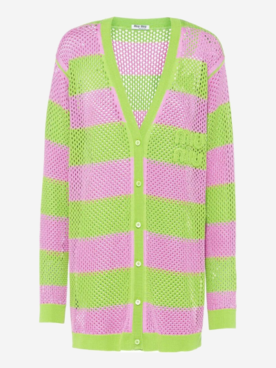 Shop Miu Miu Silk Knitwear In Pink