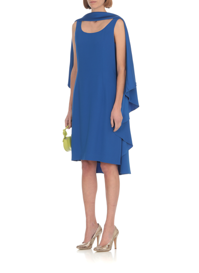 Shop Alberta Ferretti Synthetic Fibers Dress In Blue