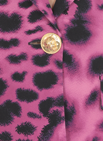 Shop Roberto Cavalli Synthetic Fibers Jacket In Pink