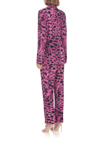 Shop Roberto Cavalli Synthetic Fibers Trousers In Pink