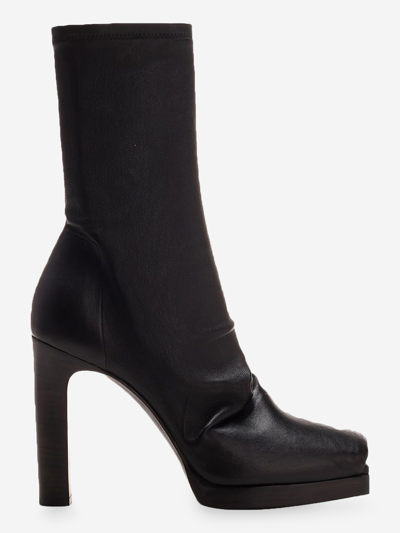 Shop Rick Owens Leather Boots In Black