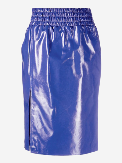 Shop Tom Ford Leather Skirt In Navy