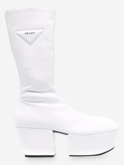 Shop Prada Synthetic Fibers Boots In White