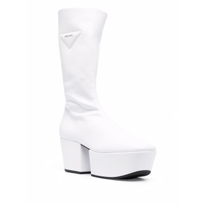 Shop Prada Synthetic Fibers Boots In White