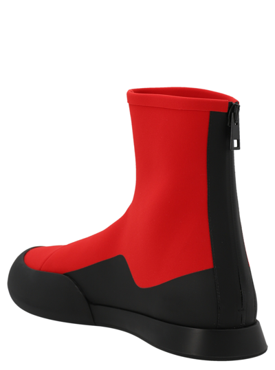 The Row Zippered Short Boots In Red