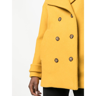 Shop Rochas Wool Coat In Yellow