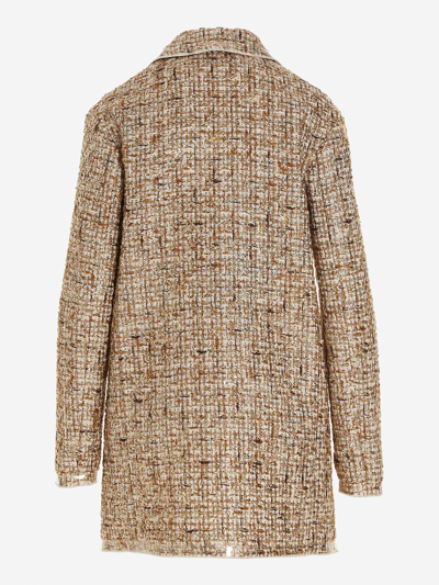 Shop Giambattista Valli Synthetic Fibers Coat In Gold