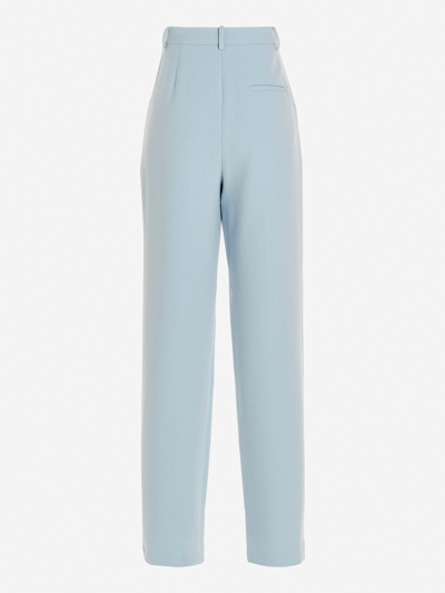 Shop Self-portrait Synthetic Fibers Trousers In Blue