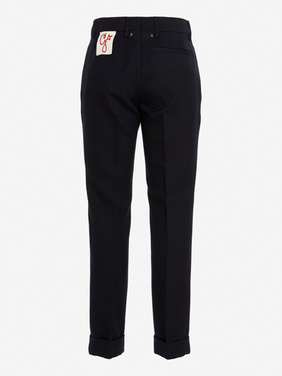 Shop Golden Goose Synthetic Fibers Trousers In Blue