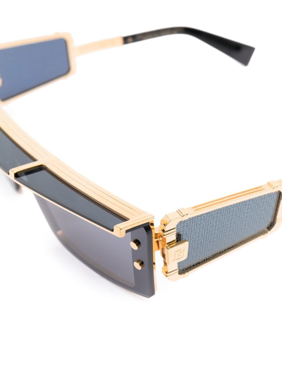Shop Balmain Synthetic Fibers Sunglasses In Gold