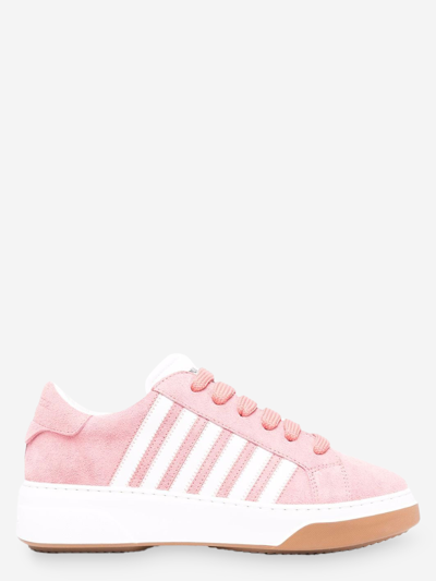 Shop Dsquared2 Leather Sneakers In Pink