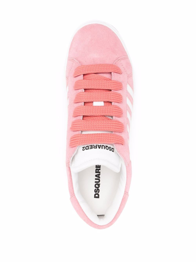 Shop Dsquared2 Leather Sneakers In Pink